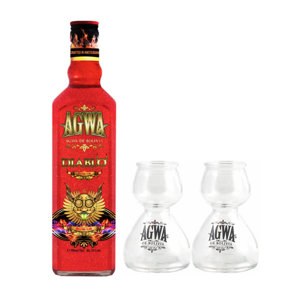 Agwa de Bolivia Diablo Hellfire 70cl 35% inkl. 2 Gläser | Zauber - Blüten